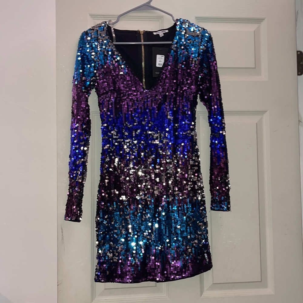 Multi color sparkle hoco dress